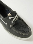 Visvim - Americana II Eye-Folk Textured-Leather Boat Shoes - Gray