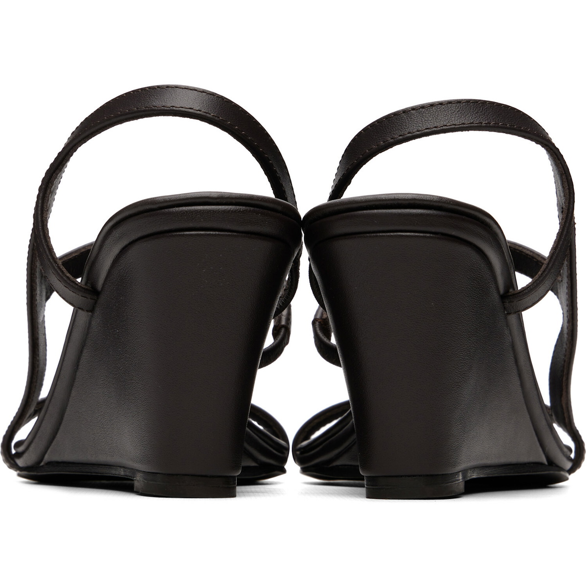 St. Agni Brown High Wedge Heeled Sandals