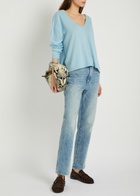 Alice + Olivia Williams V-neck Cashmere-blend Jumper Blue