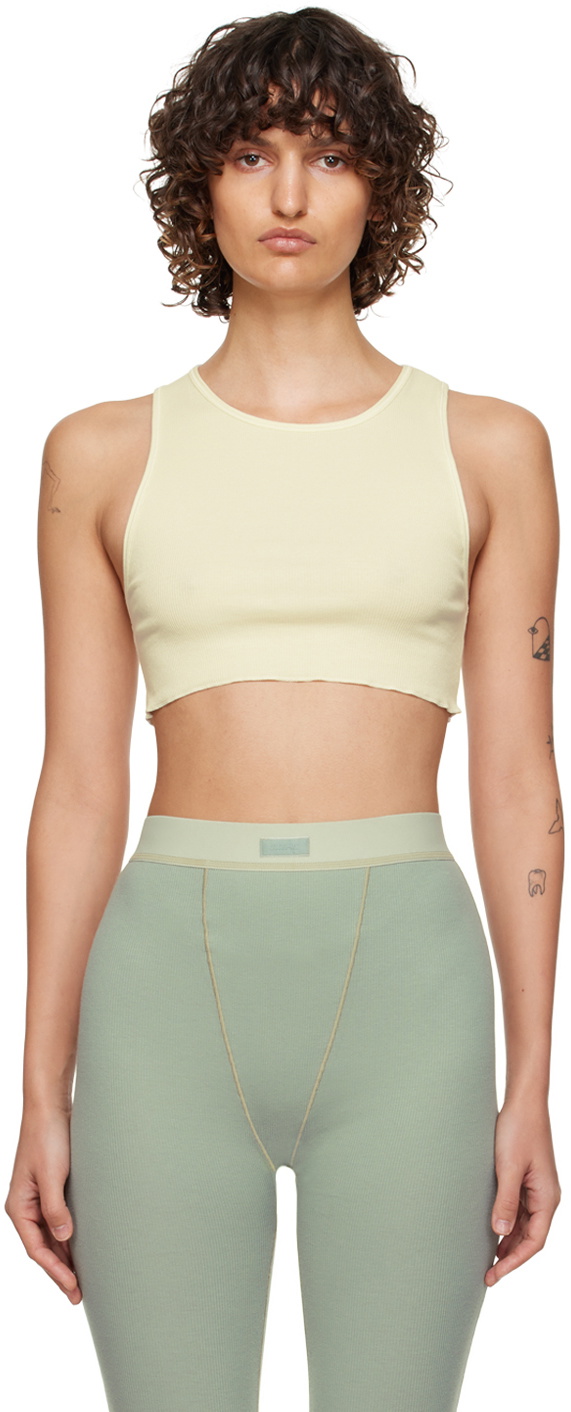 SKIMS: Green Cotton Rib Tank Top