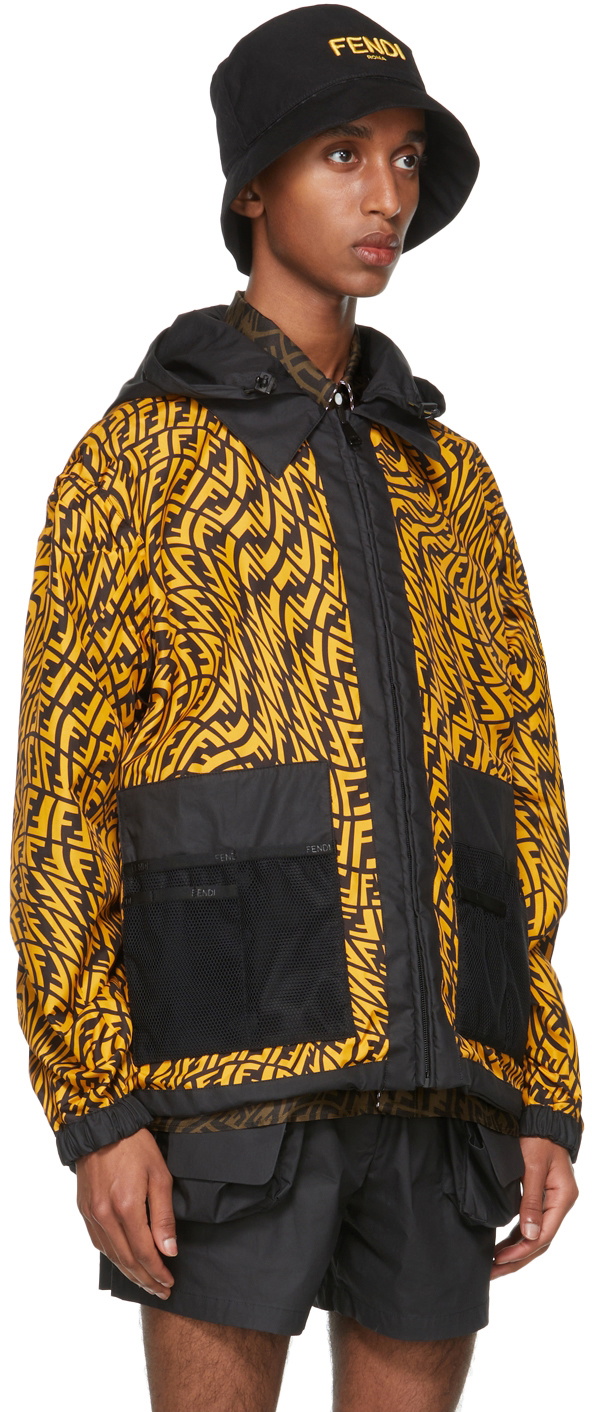 Fendi Reversible Black Coated FF Vertigo Backpack Jacket Fendi