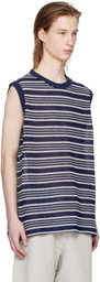 AFTER PRAY Navy Striped Tank Top