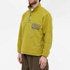 And Wander Men's Wool Fleece Pullover in Yellow Green