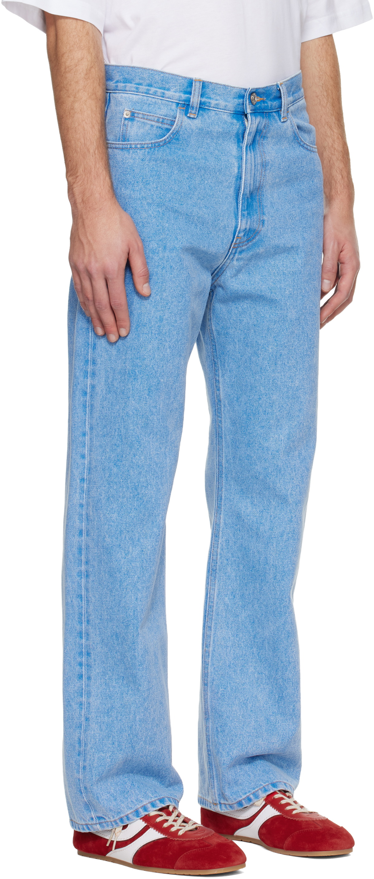 Marni Blue Organic Denim Wide-Leg Jeans