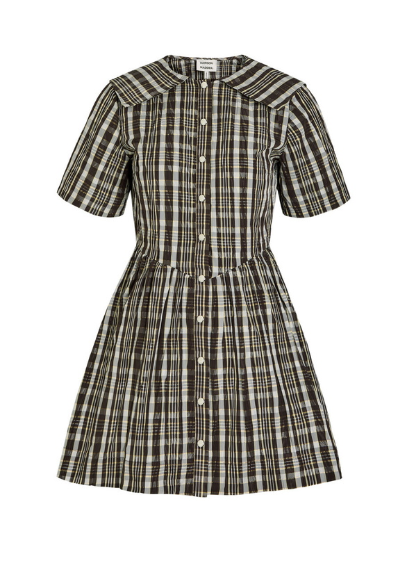 Photo: Damson Madder Miley Checked Taffeta Mini Dress Multicoloured