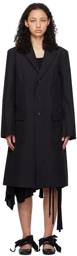 Photo: Y-3 Black Peaked Lapels Coat