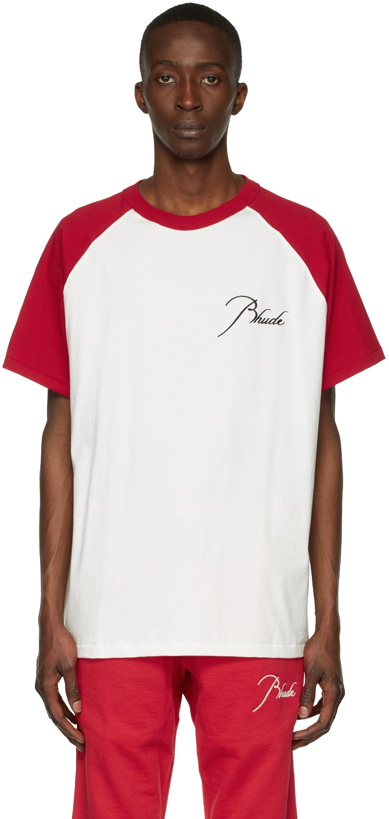 Photo: Rhude Red & White Raglan T-Shirt