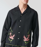 Bode Rosefinch embroidered linen shirt
