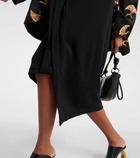 Dries Van Noten Gathered cotton midi skirt