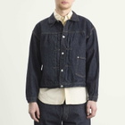 Kaptain Sunshine Men's Indigo Wash Denim Tracker Jacket in Indigo One Wash