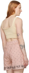 Palm Angels Off-White Cropped Tank Top