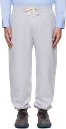 Jil Sander Gray Embroidered Logo Fleece Sweatpants