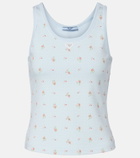 Prada Floral cotton-blend tank top