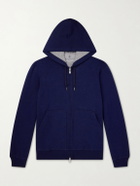 Brunello Cucinelli - Cotton-Blend Zip-Up Hoodie - Blue