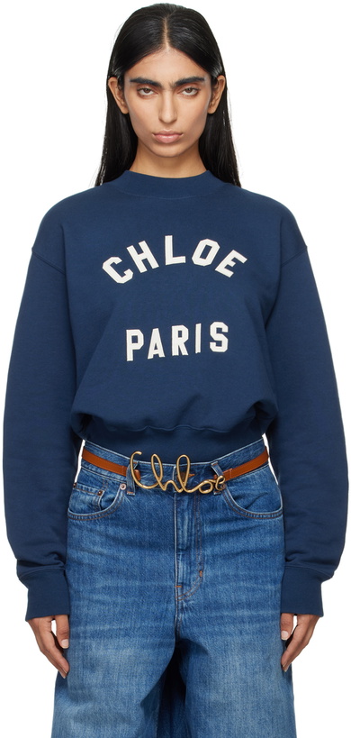 Photo: Chloé Navy Mock Neck Sweatshirt