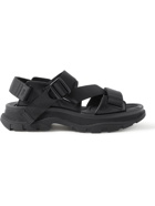 Alexander McQueen - Webbing-Trimmed Leather Sandals - Black
