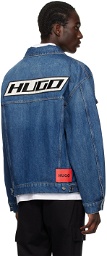 Hugo Indigo Relaxed-Fit Denim Jacket
