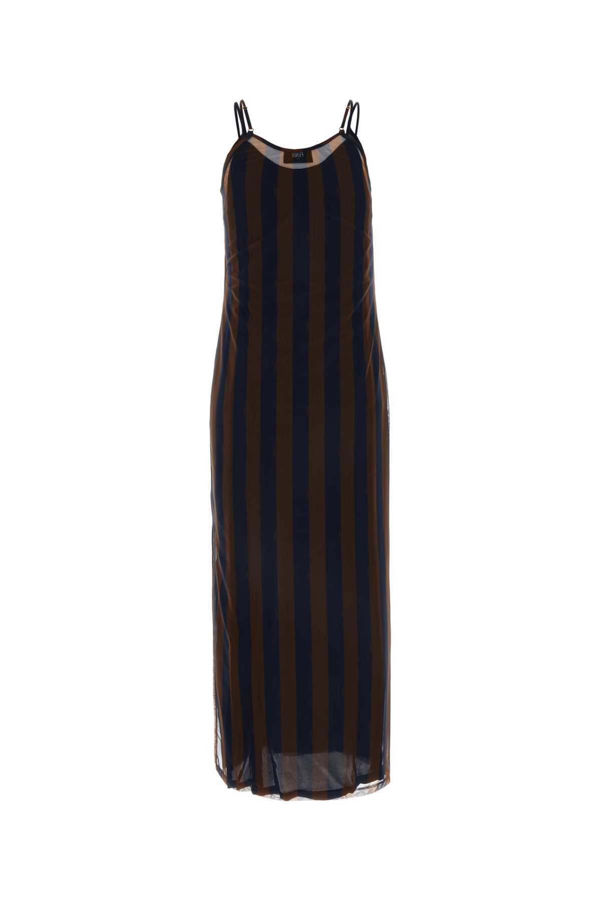 ワンピース FENDI PRINTED STRETCH TULLE DRESS Fendi Printed Stretch Tulle Dress Fendi