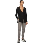 Rick Owens Black Wool Snap Cardigan