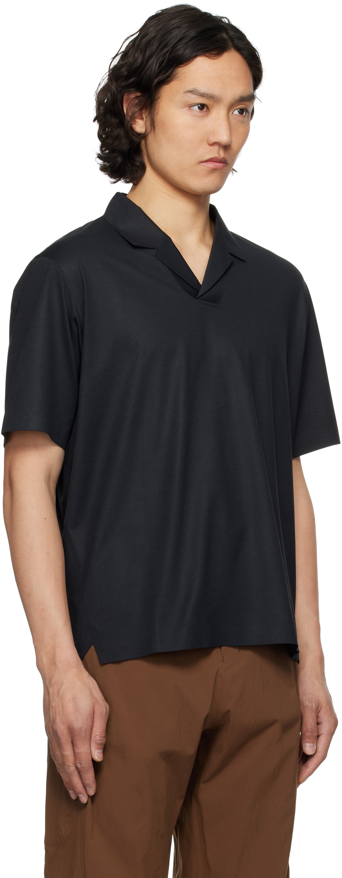 トップス ARCTERYX VEILANCE METRON SS POLO BLACK S Veilance Black Metron SS Polo Arc'teryx Veilance