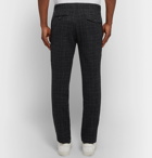 NN07 - Copenhagen Slim-Fit Checked Wool-Blend Drawstring Trousers - Men - Black