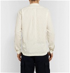 Barena - Striped Cotton and Wool-Blend Half-Placket Shirt - Off-white