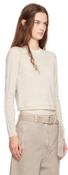 3.1 Phillip Lim Beige Double Layer Back Keyhole Sweater