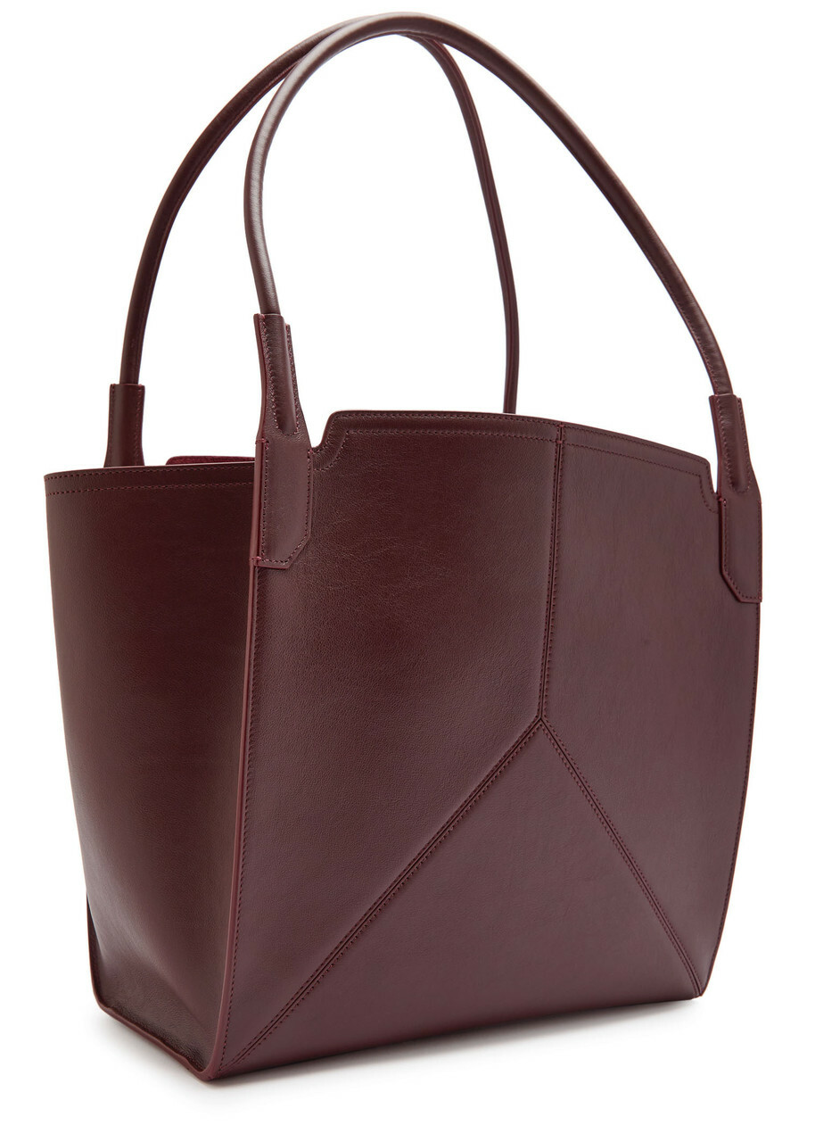 Victoria Beckham Victoria Small Panelled Leather Tote - Burgundy - One Size