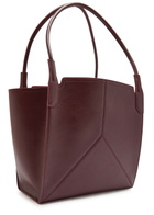 Victoria Beckham Victoria Small Panelled Leather Tote - Burgundy - One Size