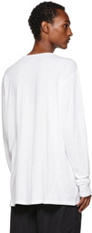 Greg Lauren White Long Sleeve Henley