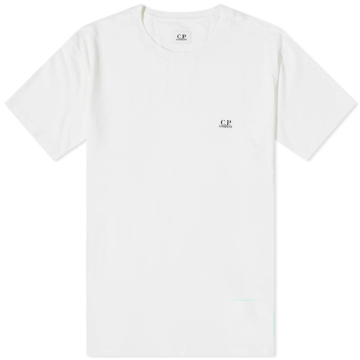 Photo: C.P. Company Men's Small Logo T-Shirt in Gauze White