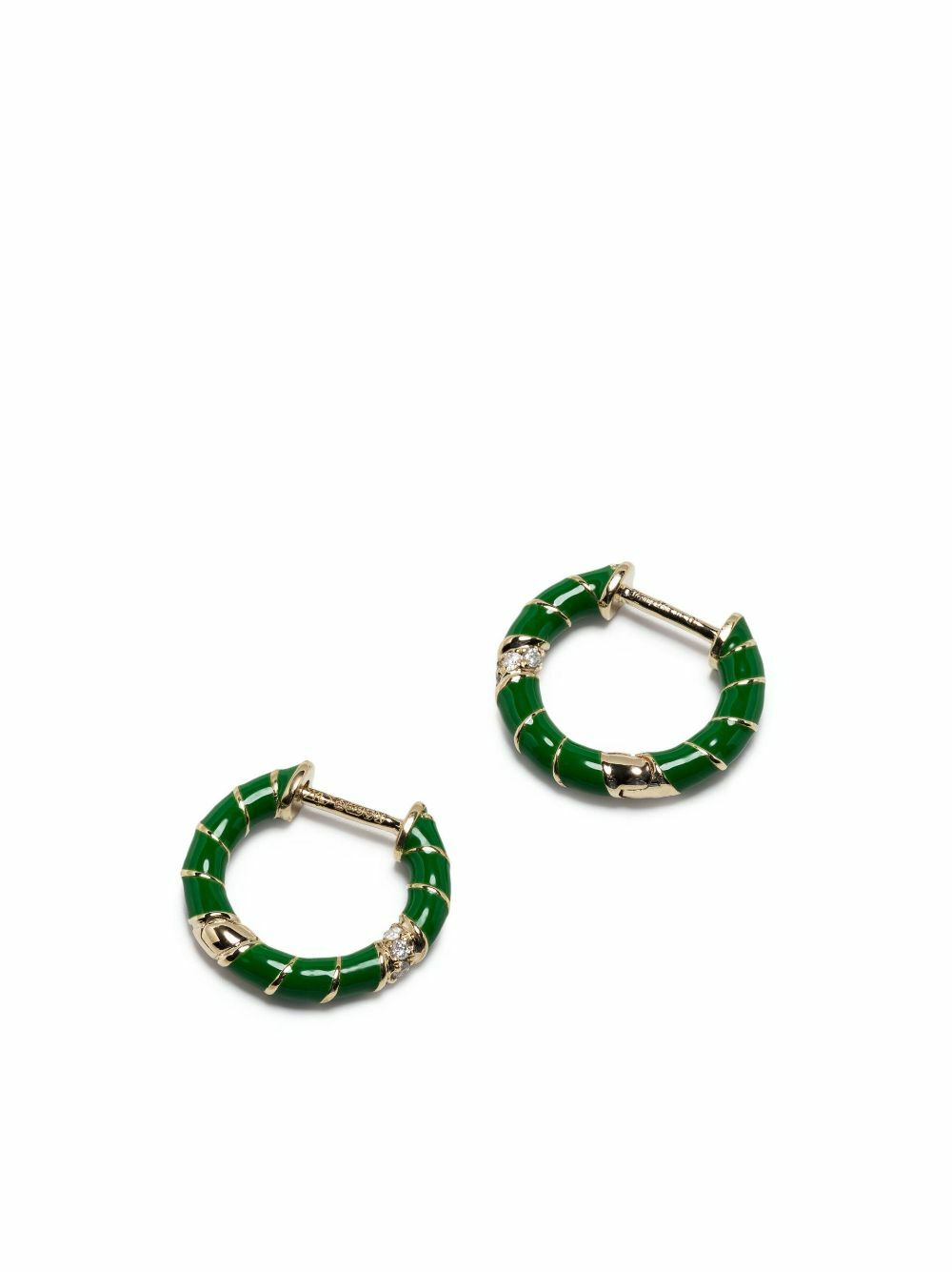 Yvonne Léon 9K Yellow Gold Mini Torsade Diamond Hoop Earrings