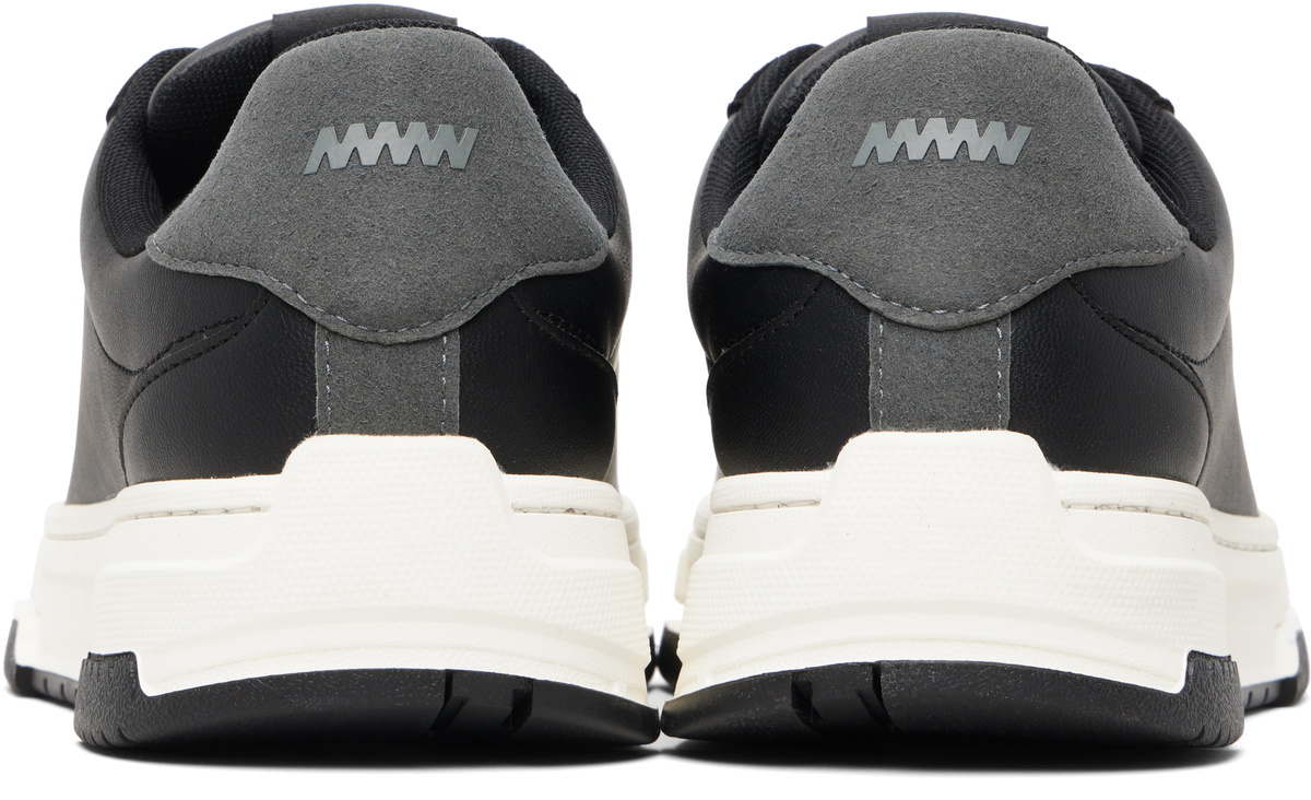 Hugo Black Faux-Leather Trainer Sneakers