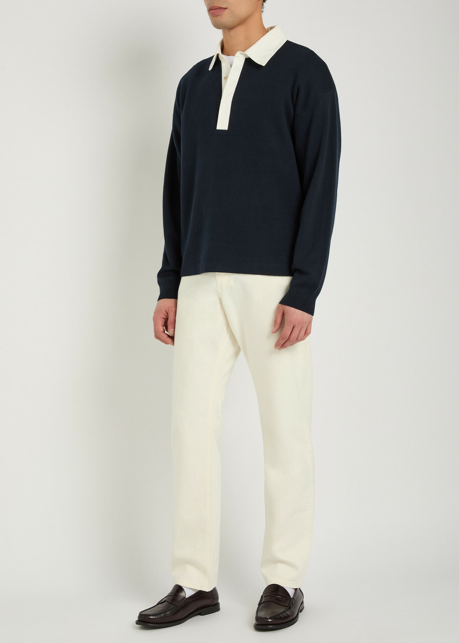 Boss Cotton and Wool-blend Rugby top Navy