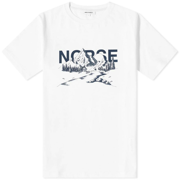 Photo: Norse Projects Men's Niels Mountain T-Shirt in White