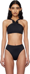Versace Underwear Black Gianni Ribbon Bikini Top