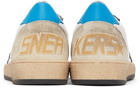 Golden Goose White & Blue Ball Star Sneakers