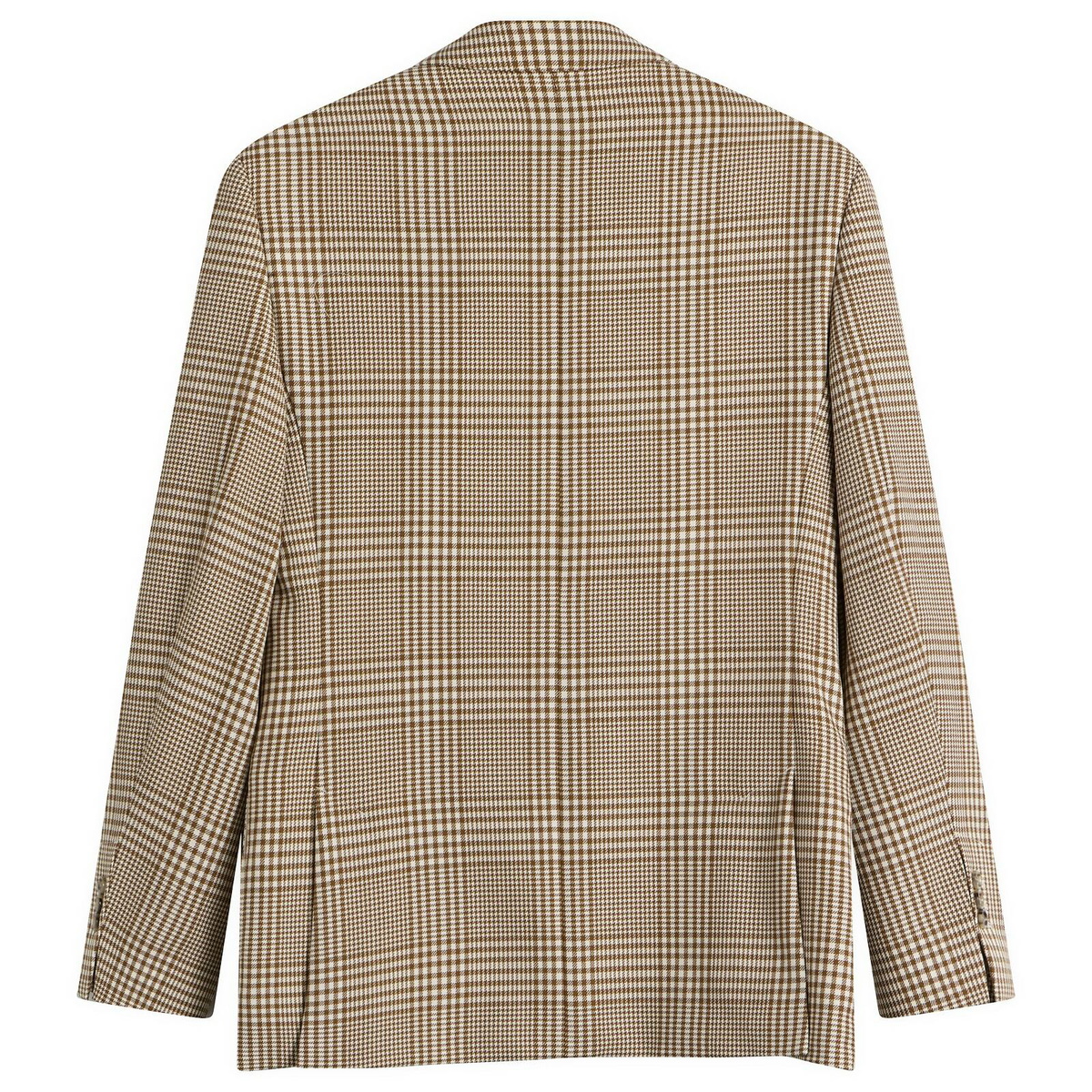 AMI Paris Men's Prince of Wales Wool Blazer in Caramel/Blanc Creme