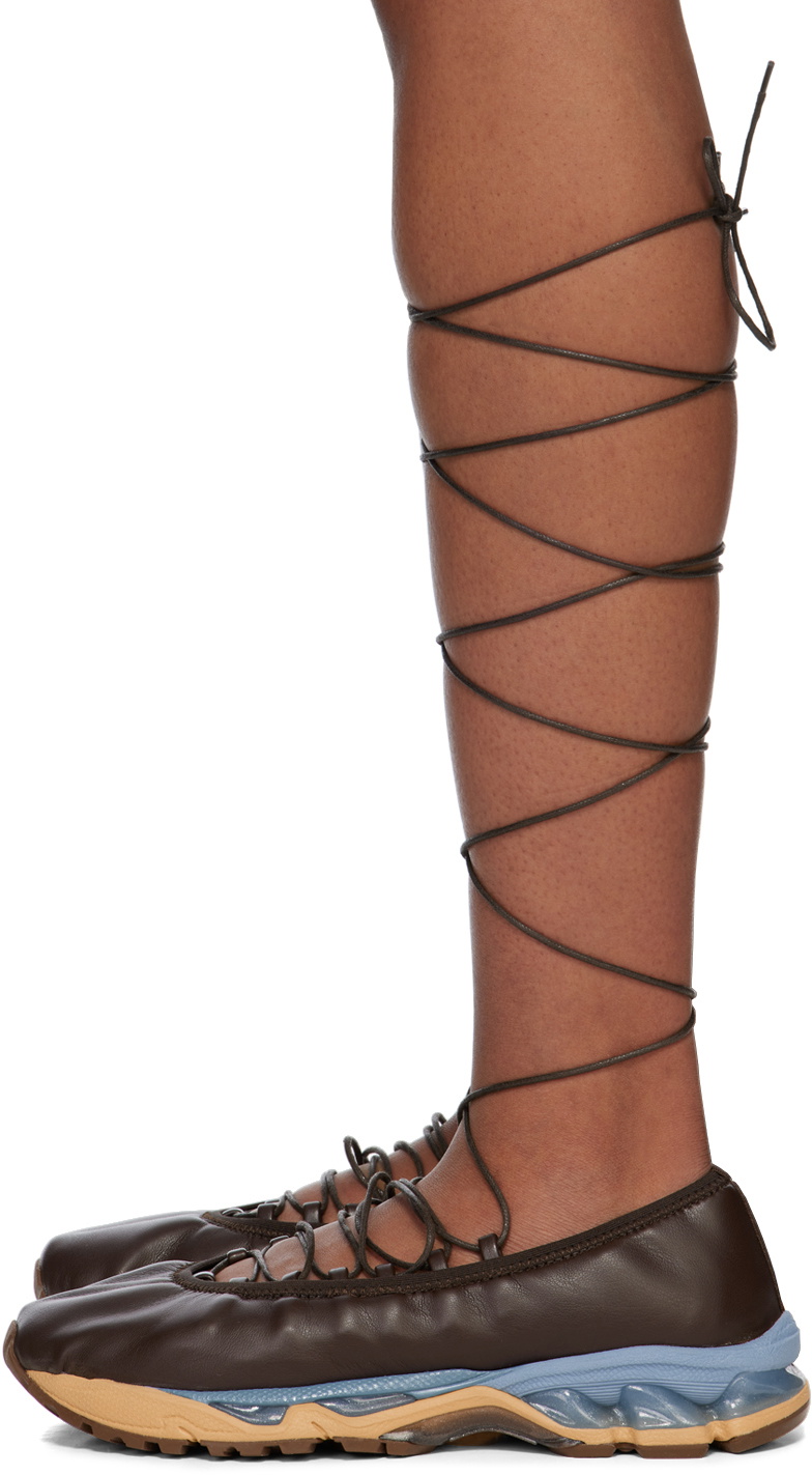 Kiko Kostadinov Brown Ballet Hybrid Ballerina Flats