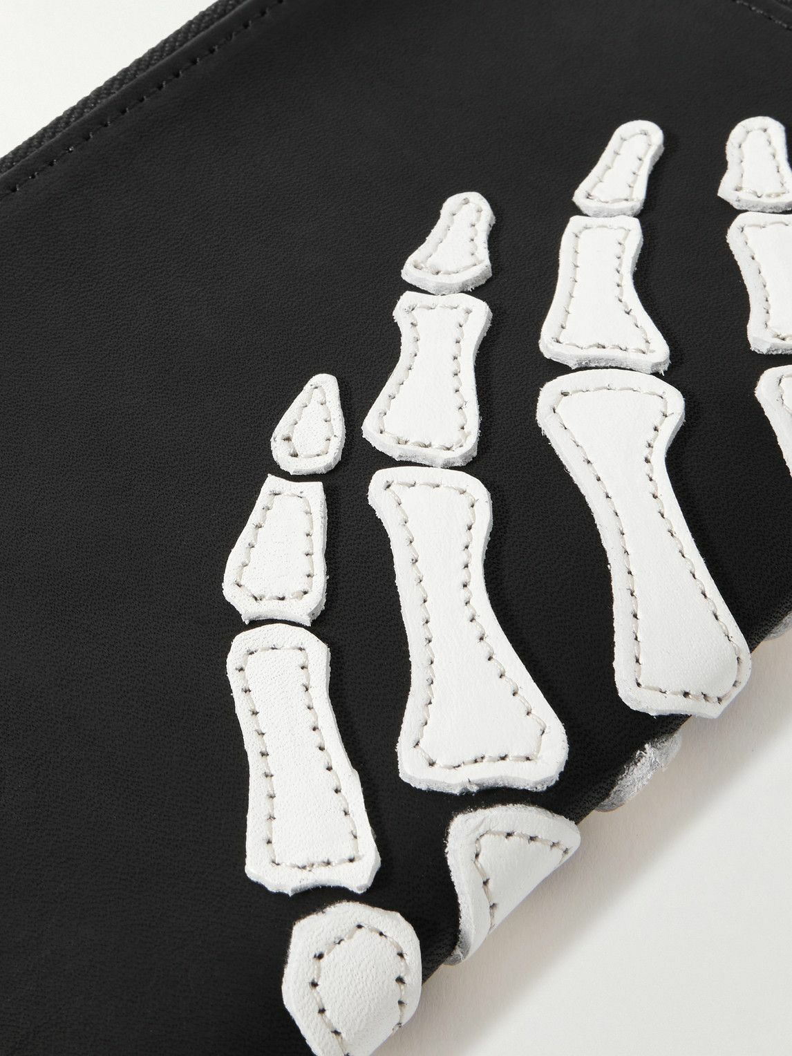 KAPITAL - Thumbs-Up Appliquéd Leather Pouch