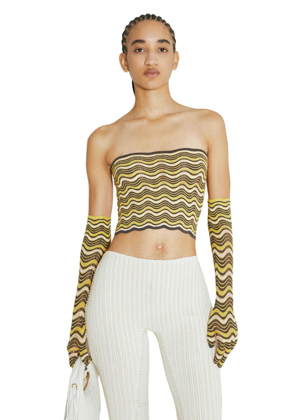 Photo: Isa Boulder Wave Knit Bandeau Top With Glove Set