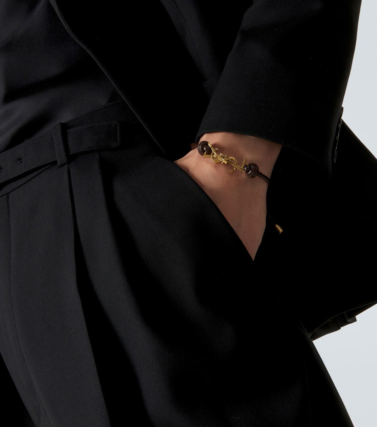 Saint Laurent Cassandre leather bracelet