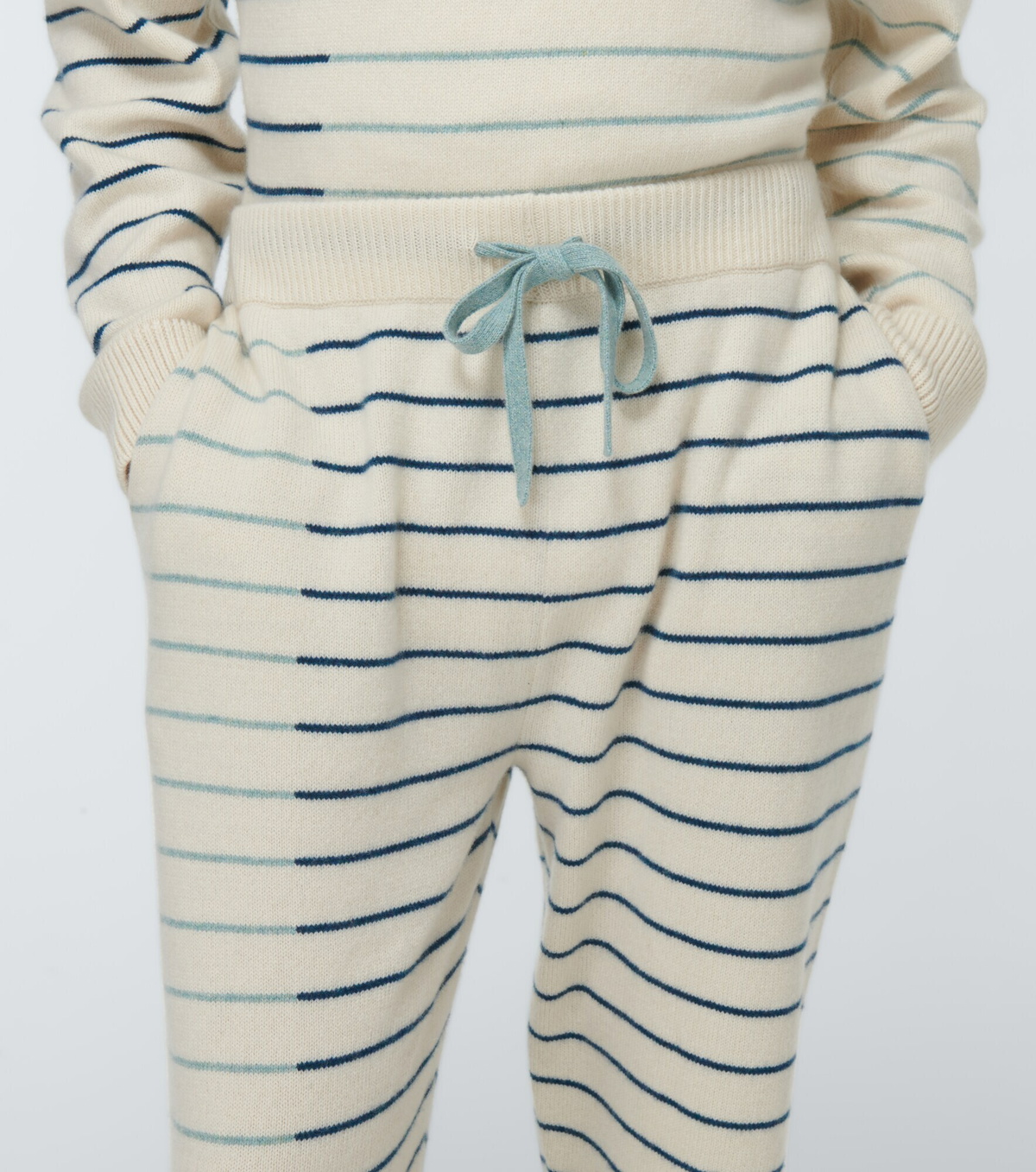 The Elder Statesman - Striped cashmere sweatpants