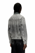Diesel Denim trucker jacket with tonal leather trims - Denim Jackets - Unisex - Grey