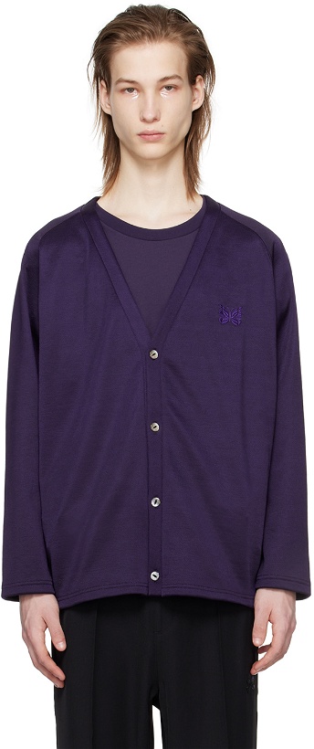 Photo: NEEDLES Purple Buttoned Cardigan