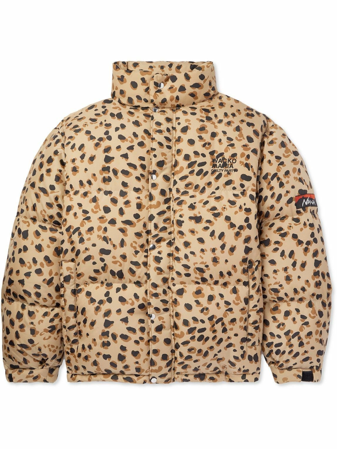 Photo: Wacko Maria - Nanga Logo-Embroidered Leopard-Print Quilted Shell Down Jacket - Brown