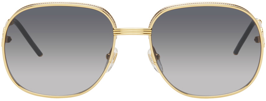 Casablanca ACETATE & METAL OVAL WAVE Beige Mens Eyewear
