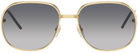 Casablanca Gold Square Metal Sunglasses