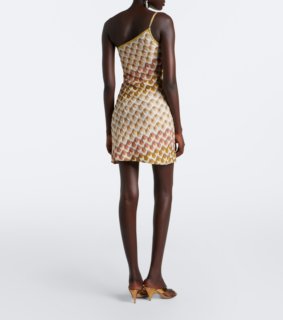 Missoni One-shoulder lamé minidress