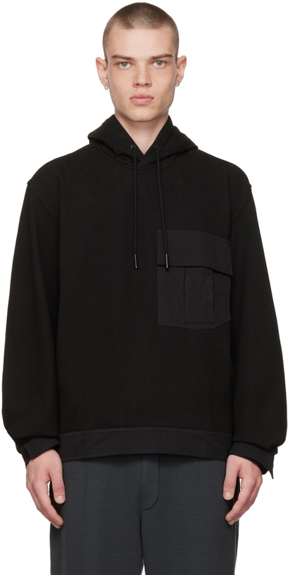 Photo: Solid Homme Black Paneled Hoodie